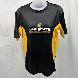 NWOT NCAA App State Mountaineers Youth Medium M Performance Tee Black/Gold